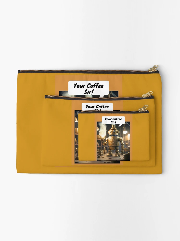 Thumbnail 2 of 4, Zipper Pouch, Coffee Robot designed and sold by RWCarpenter.
