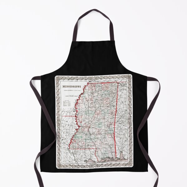 Item preview, Map of Mississippi 1855 American South designed and sold by RocketshipRetro.