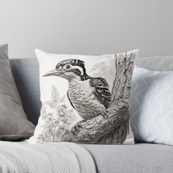Item preview, Black and White Woodpecker Pencil Drawing designed and sold by Pencil-Art.