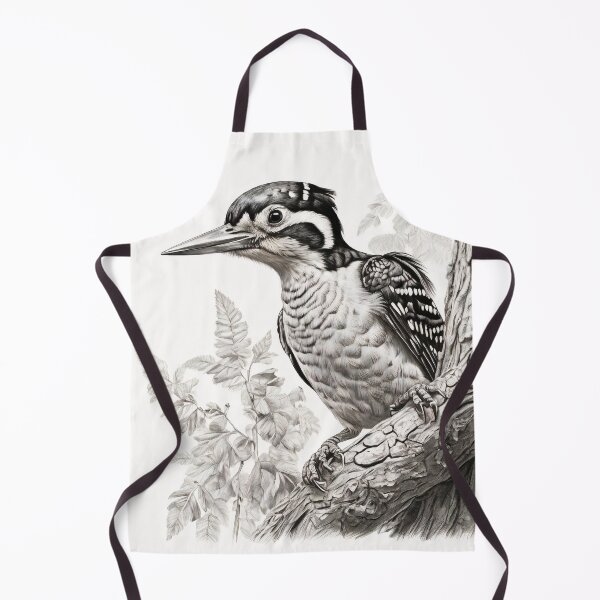 Item preview, Black and White Woodpecker Pencil Drawing designed and sold by Pencil-Art.