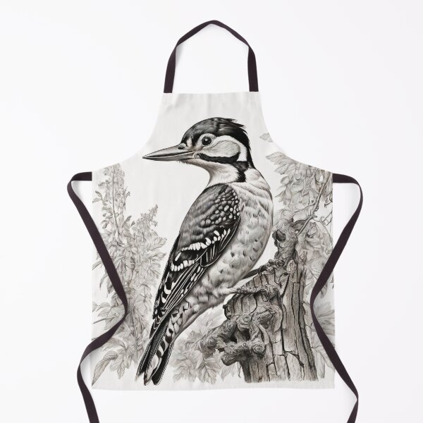 Item preview, Black and White Woodpecker Pencil Drawing designed and sold by Pencil-Art.