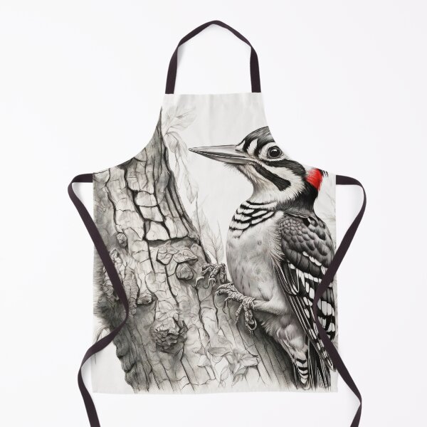 Item preview, Black and White Woodpecker Pencil Drawing designed and sold by Pencil-Art.