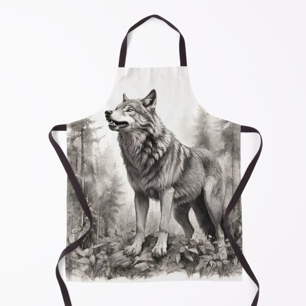 Item preview, Black and white Wolf pencil drawing designed and sold by Pencil-Art.