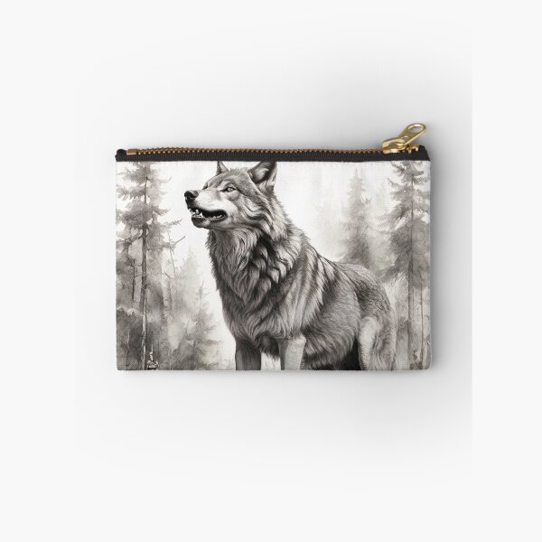 Item preview, Black and white Wolf pencil drawing  designed and sold by Pencil-Art.