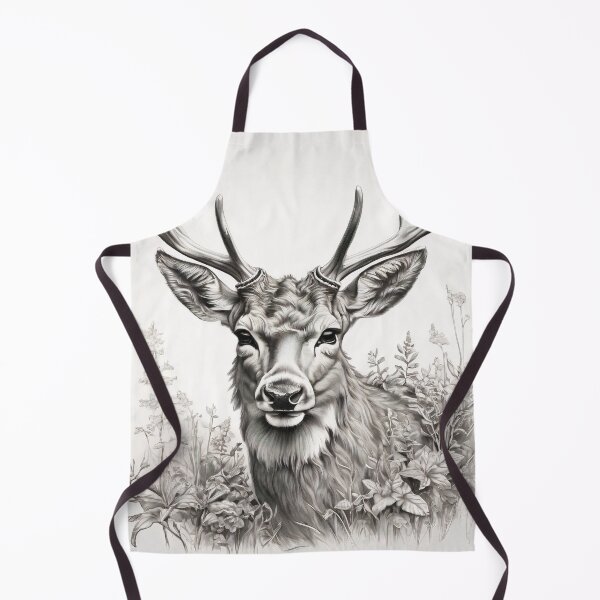 Item preview, Black and white deer pencil drawing designed and sold by Pencil-Art.