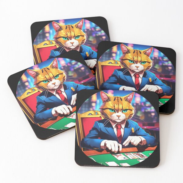 Aperçu de l'œuvre La soirée Blackjack du Gambler Cat créée et vendue par AOG-DESIGNS.