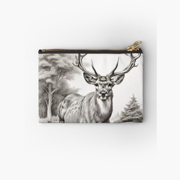 Item preview, Black and white deer pencil drawing designed and sold by Pencil-Art.