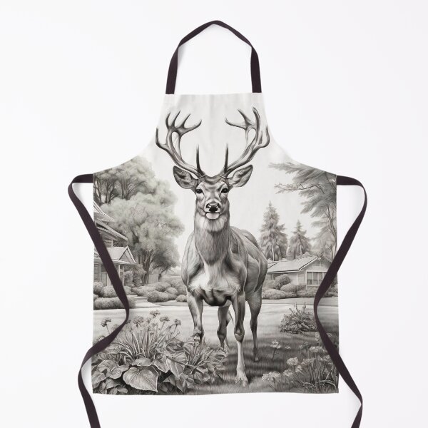 Item preview, Black and white deer pencil drawing designed and sold by Pencil-Art.