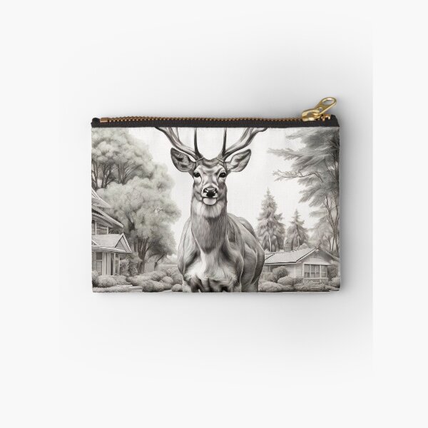 Item preview, Black and white deer pencil drawing designed and sold by Pencil-Art.