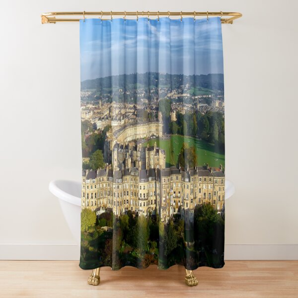 Marlborough Buildings - Aerial Image of Bath, Somerset, UK Shower Curtain