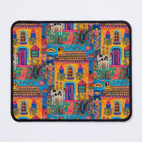 Item preview, House in Village and Cow,Positive vibe and colours  designed and sold by Piotrek0001.