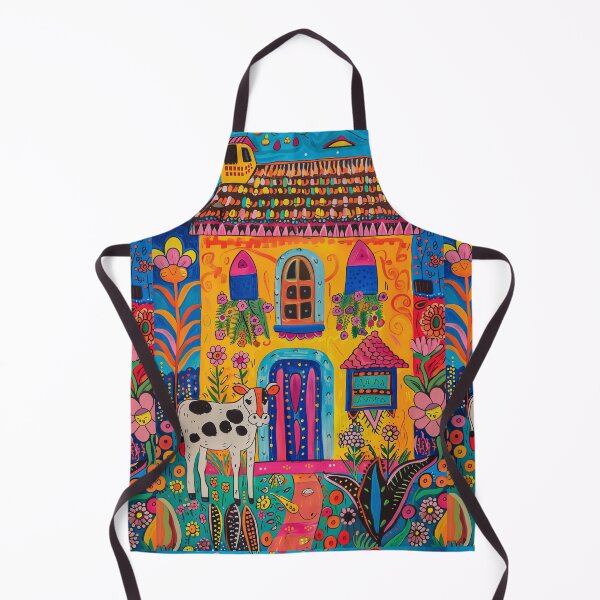 Item preview, House in Village and Cow,Positive vibe and colours designed and sold by Piotrek0001.