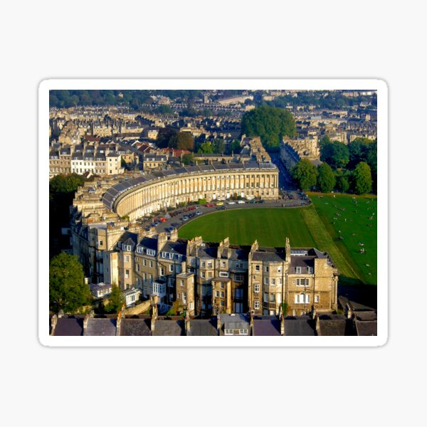 Royal Crescent - Aerial Image of Bath, Somerset, UK Sticker