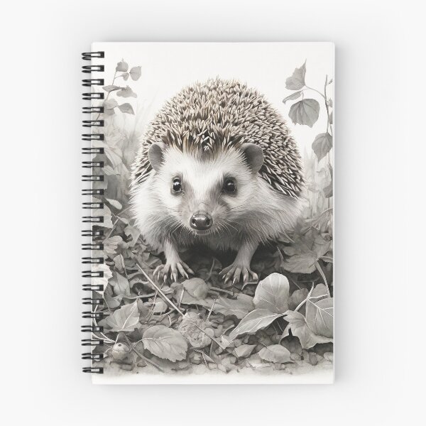 Artikelvorschau, Schwarz-weiße Igel-Bleistiftzeichnung entworfen und verkauft von Pencil-Art.