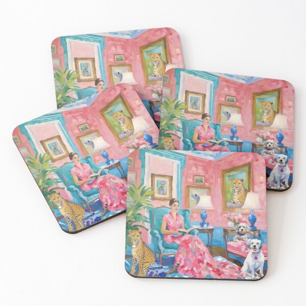 Item preview, Grandmillennial art, The Book Club, whimsical fine art designed and sold by SophieClimaArt.