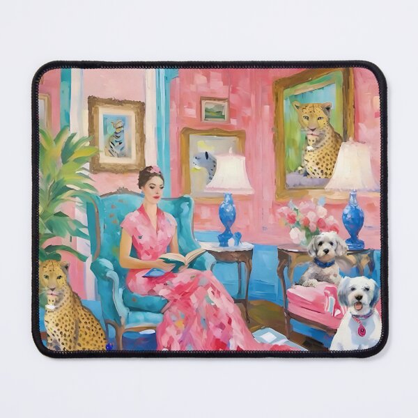 Item preview, Grandmillennial art, The Book Club, whimsical fine art designed and sold by SophieClimaArt.