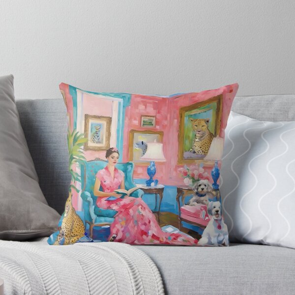 Item preview, Grandmillennial art, The Book Club, whimsical fine art designed and sold by SophieClimaArt.