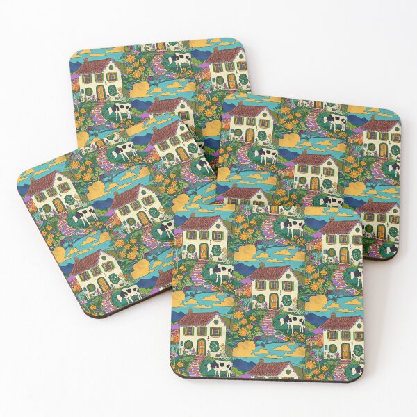 Item preview, House in Village and Cow,Positive vibe and colours designed and sold by Piotrek0001.