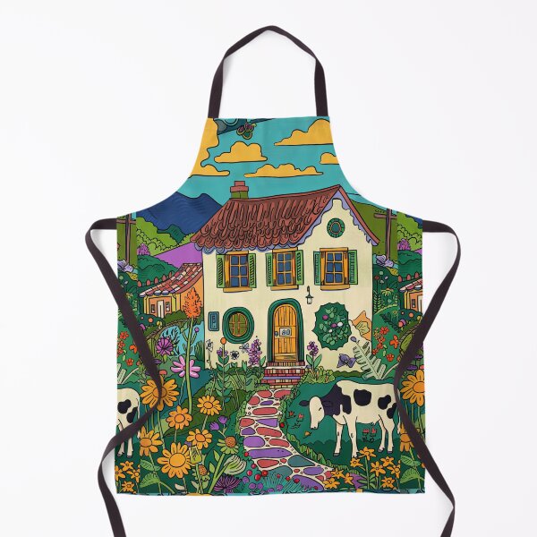 Item preview, House in Village and Cow,Positive vibe and colours designed and sold by Piotrek0001.