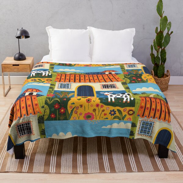 Item preview, House in Village and Cow,Positive vibe and colours designed and sold by Piotrek0001.