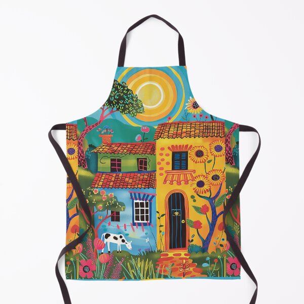 Item preview, House in Village and Cow,Positive vibe and colours designed and sold by Piotrek0001.