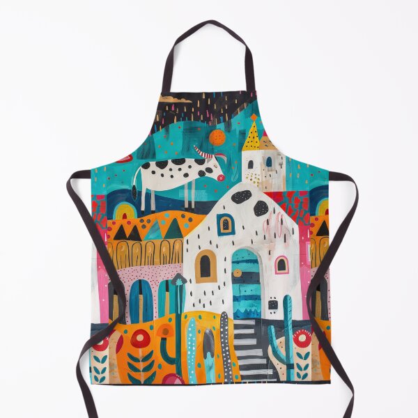 Item preview, House in Village and Cow,Positive vibe and colours designed and sold by Piotrek0001.