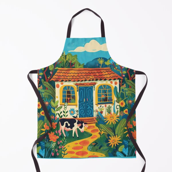 Item preview, House in Village and Cow,Positive vibe and colours designed and sold by Piotrek0001.