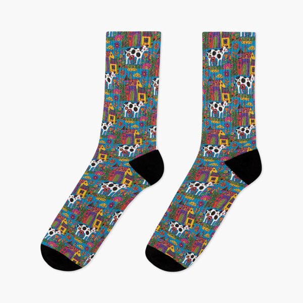 Item preview, House in Village and Cow,Positive vibe and colours designed and sold by Piotrek0001.