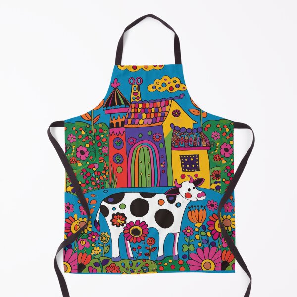 Item preview, House in Village and Cow,Positive vibe and colours designed and sold by Piotrek0001.