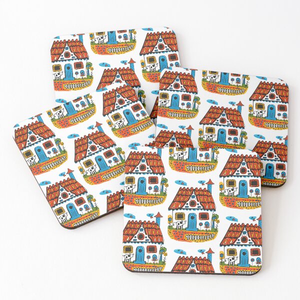 Item preview, House in Village and Cow,Positive vibe and colours designed and sold by Piotrek0001.
