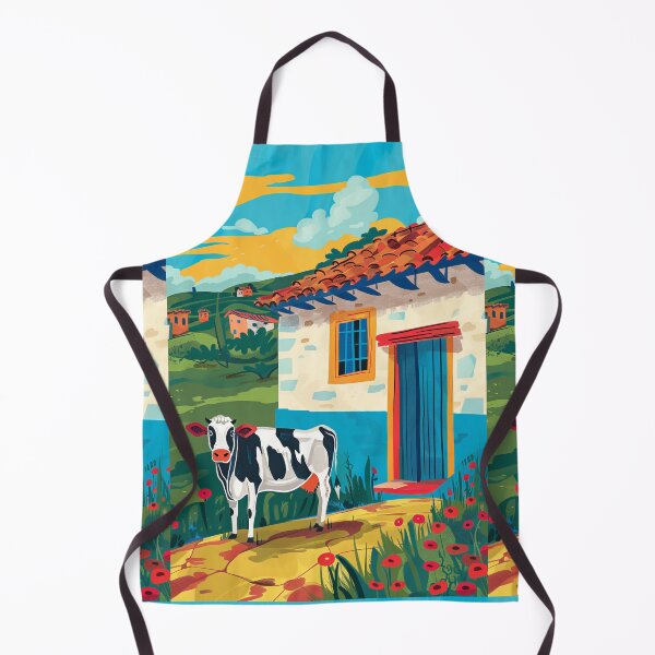 Item preview, House in Village and Cow,Positive vibe and colours designed and sold by Piotrek0001.