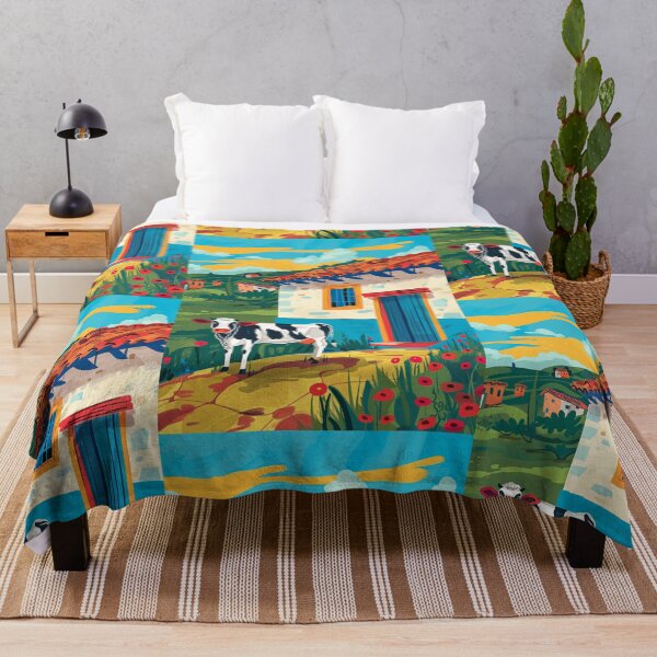 Item preview, House in Village and Cow,Positive vibe and colours designed and sold by Piotrek0001.