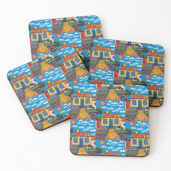 Item preview, House in Village and Cow,Positive vibe and colours designed and sold by Piotrek0001.
