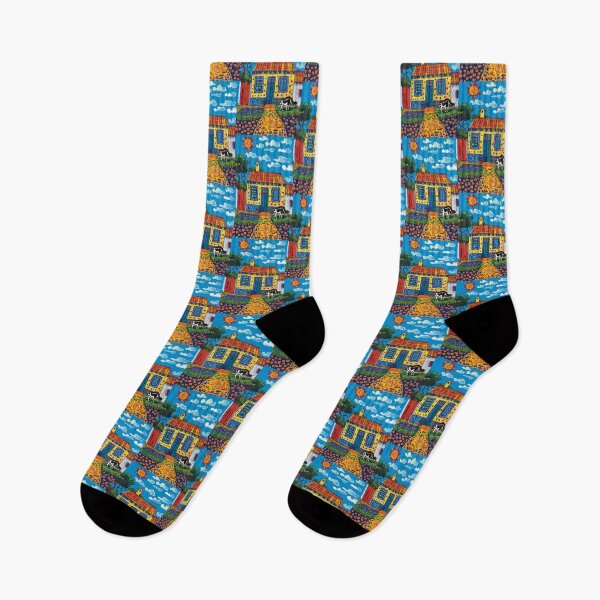 Item preview, House in Village and Cow,Positive vibe and colours designed and sold by Piotrek0001.