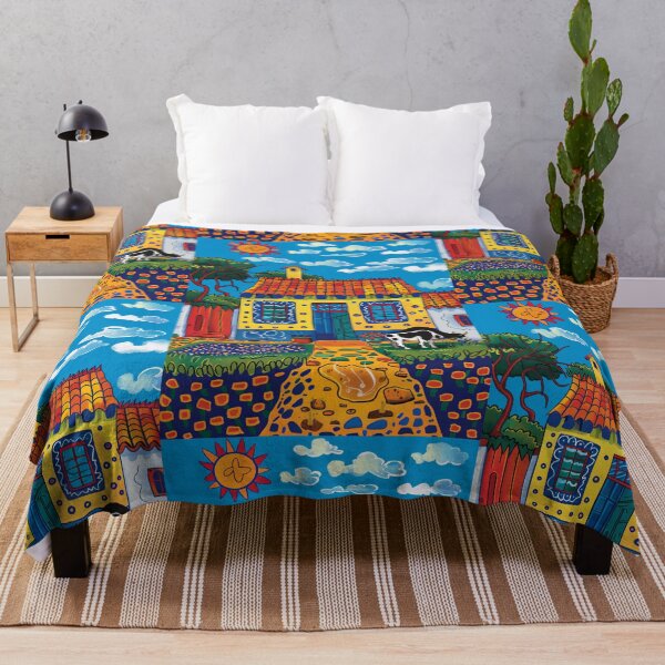 Item preview, House in Village and Cow,Positive vibe and colours designed and sold by Piotrek0001.