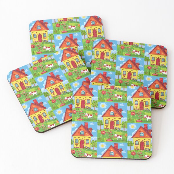 Item preview, House in Village and Cow,Positive vibe and colours designed and sold by Piotrek0001.