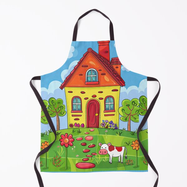 Item preview, House in Village and Cow,Positive vibe and colours designed and sold by Piotrek0001.