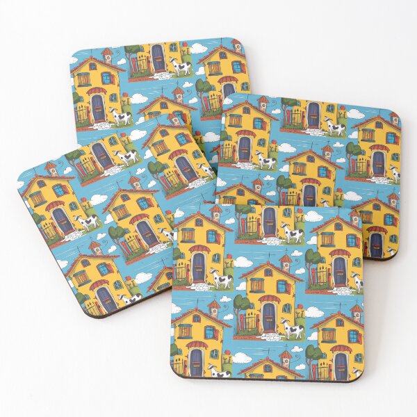 Item preview, House in Village and Cow,Positive vibe and colours designed and sold by Piotrek0001.