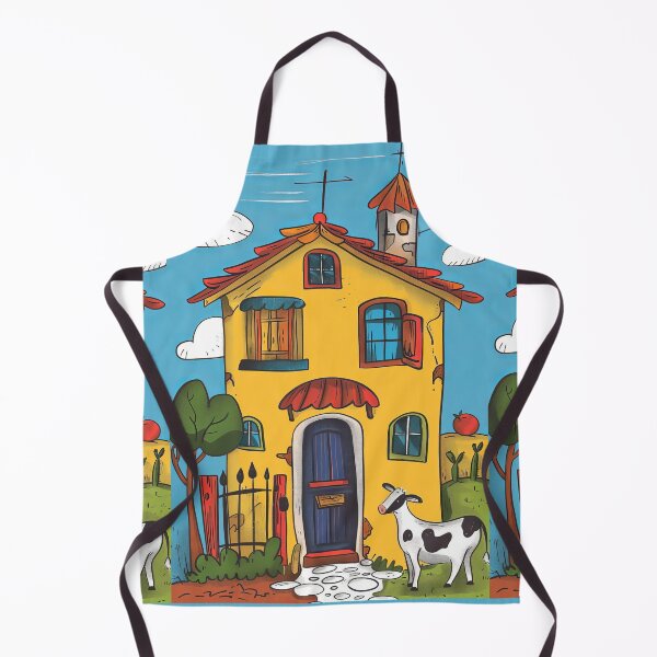 Item preview, House in Village and Cow,Positive vibe and colours designed and sold by Piotrek0001.