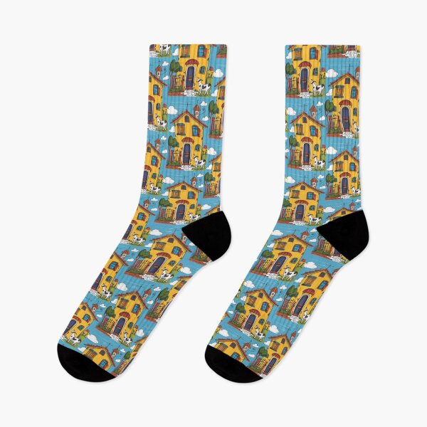 Item preview, House in Village and Cow,Positive vibe and colours designed and sold by Piotrek0001.