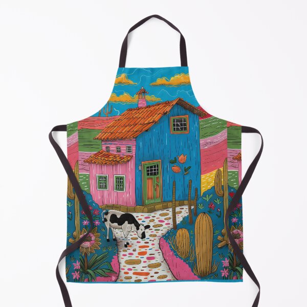 Item preview, House in Village and Cow,Positive vibe and colours designed and sold by Piotrek0001.