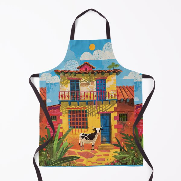 Item preview, House in Village and Cow,Positive vibe and colours designed and sold by Piotrek0001.