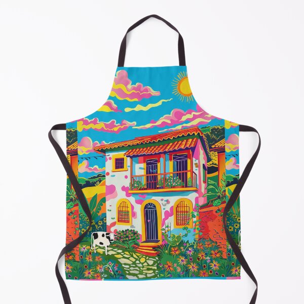 Item preview, House in Village and Cow,Positive vibe and colours designed and sold by Piotrek0001.