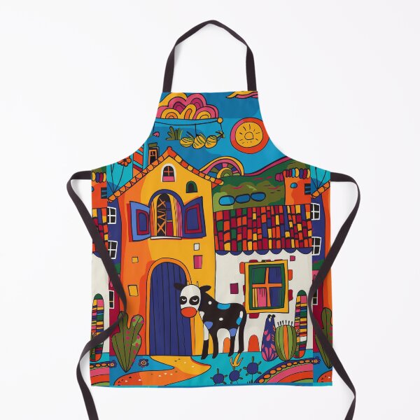 Item preview, House in Village and Cow,Positive vibe and colours designed and sold by Piotrek0001.