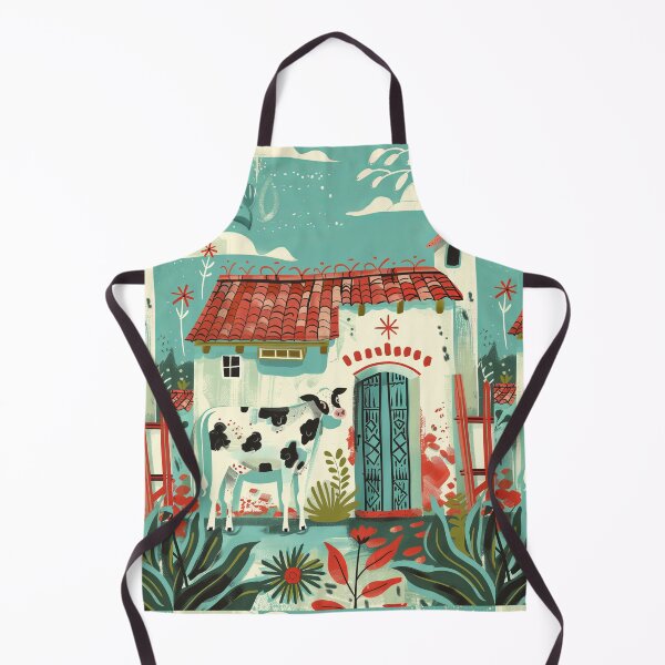 Item preview, House in Village and Cow,Positive vibe and colours designed and sold by Piotrek0001.