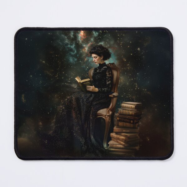 Item preview, Cosmic Reader: Woman Immersed in a Celestial Journey designed and sold by Magical Art Store.