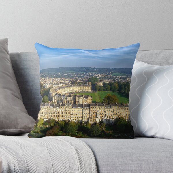 Marlborough Buildings - Aerial Image of Bath, Somerset, UK Throw Pillow