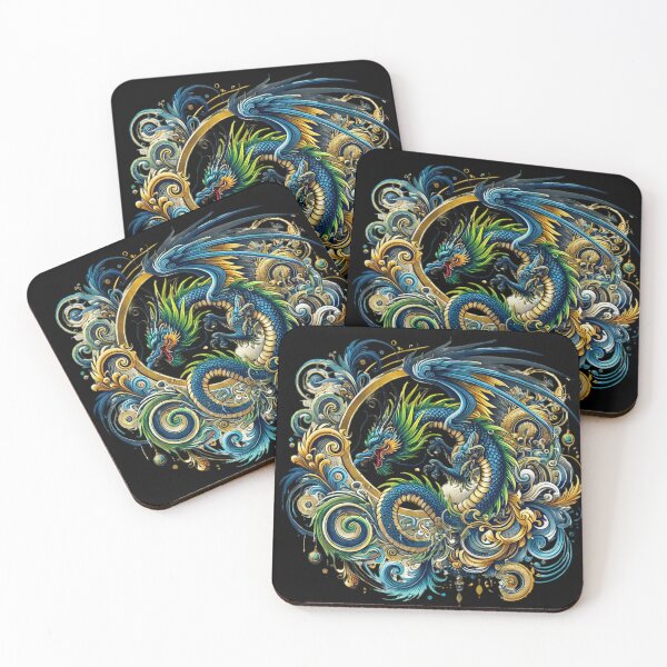 Item preview, Majestic Dragon in Abstract Swirls designed and sold by TeslaSt0re.