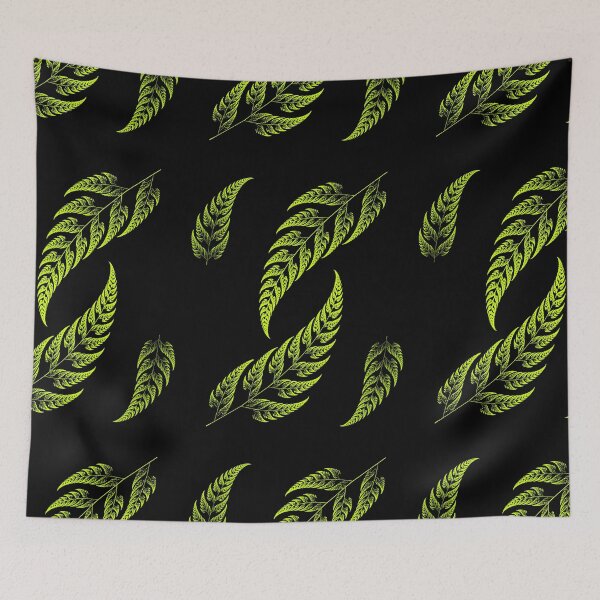 Item preview, Green fern leaves on black designed and sold by TerenceLacey.