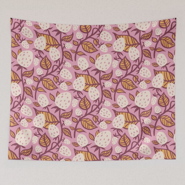Item preview, Strawberry fields pattern in pink, yellow designed and sold by Miss-Belle.